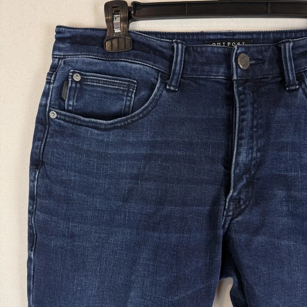 Outpost‎ Makers Jeans Mens 32x34 Blue Dark Wash Regular Straight Stretch Denim
